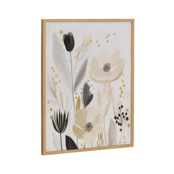 Kate and Laurel Gallery Modern Muted Cottage Floral Abstract by the Creative Bunch Studio Gold Framed Art Print 16 in. x 20 in.