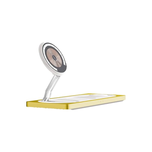 EKIEUDL Elegant 3 in 1-Yellow Wireless Charging Station Wireless Charger for iPhone Smart Watch and Airpods