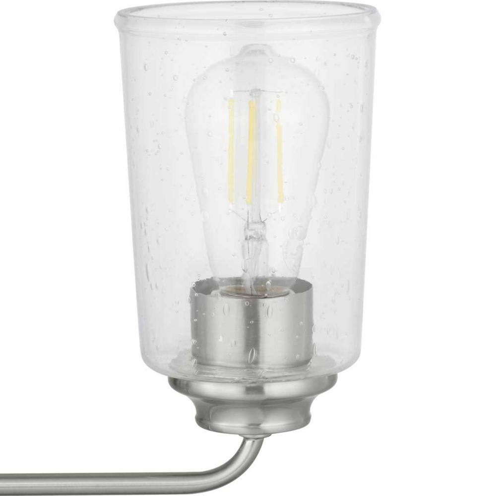 Evangeline 32" Brushed Nickel Vanity Light with Clear Glass Shades