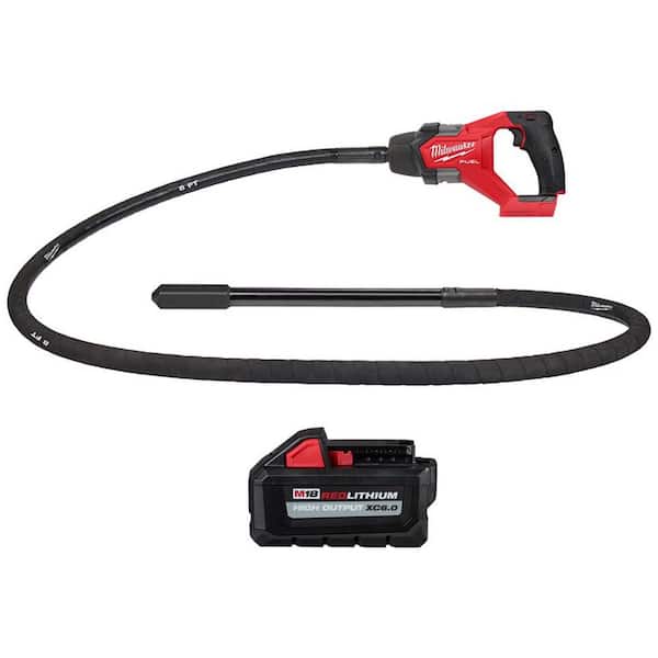 M18 FUEL 18-Volt Lithium-Ion Brushless Cordless 8 ft. Concrete Pencil Vibrator with (1) 6.0 Ah High Output Battery
