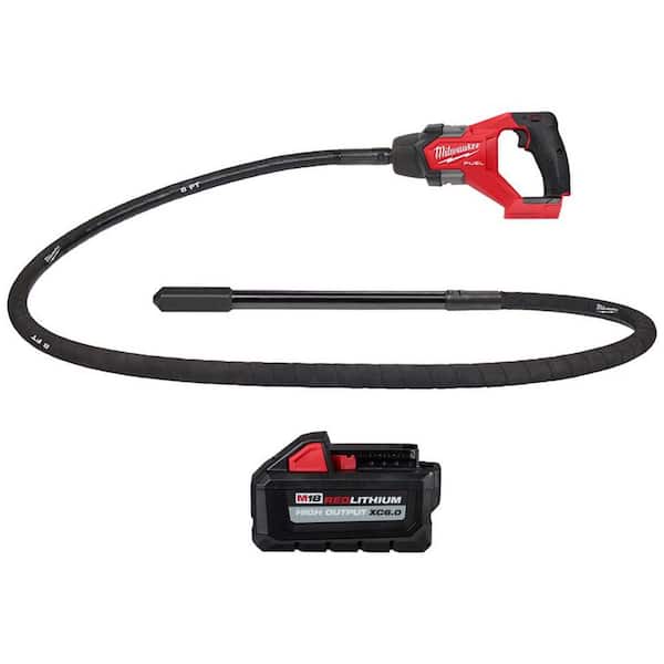 Milwaukee M18 FUEL 18-Volt Lithium-Ion Brushless Cordless 8 ft. Concrete Pencil Vibrator with (1) 6.0 Ah High Output Battery