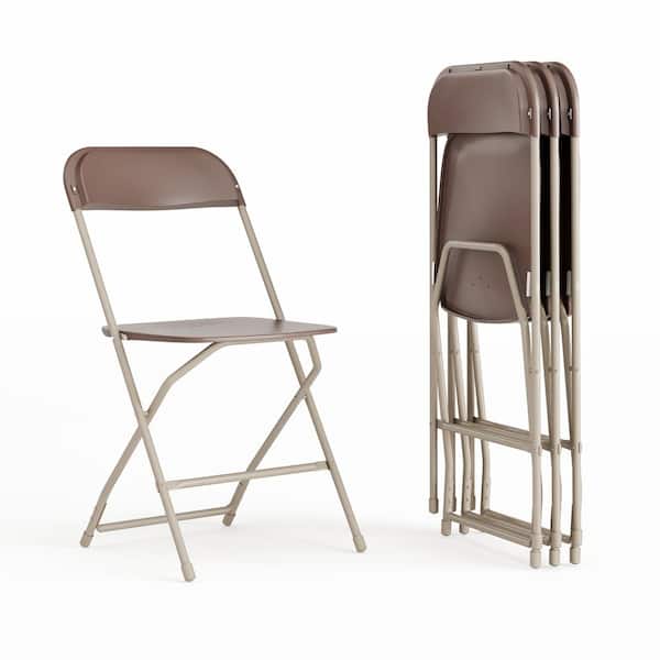 Carnegy Avenue Hercules Series White Metal 650 lb. Weight Capacity Lightweight Event Folding Chair (Set of 4)