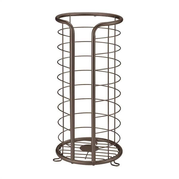 Freestanding No Post Metal Toilet Paper Holder Roll Storage Dispenser in Bronze