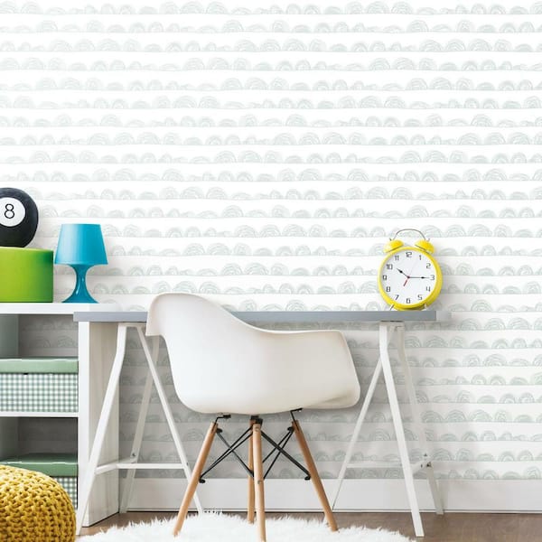 28.18 sq. ft. Doodle Scallop Peel and Stick Wallpaper