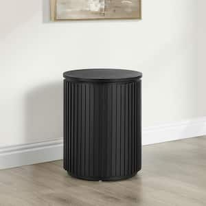 Colvin 18 in. Black Wood Round End Table