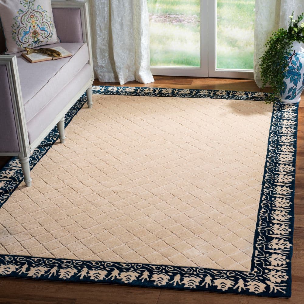 Total Performance 4 ft. x 6 ft. Navy Diamond Border Area Rug price history on PriceWatchPro