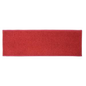 Custom Size Stair Treads Solid Red Color 6 in. x 36" Indoor Carpet Stair Tread Cover Slip Resistant Backing Set of 3