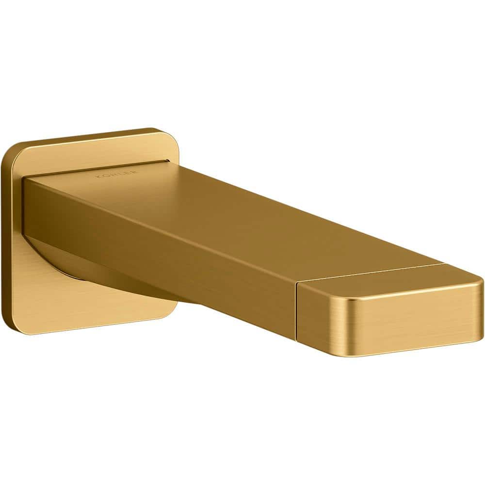 Vibrant Brushed Brass Wall-Mounted Tub Spout with Diverter