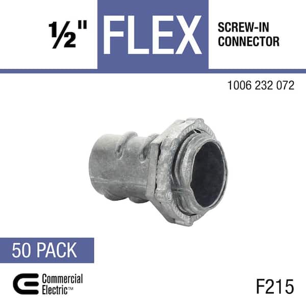 1/2 in. Flexible Metal Conduit (FMC) Screw-In Connectors (50-Pack)