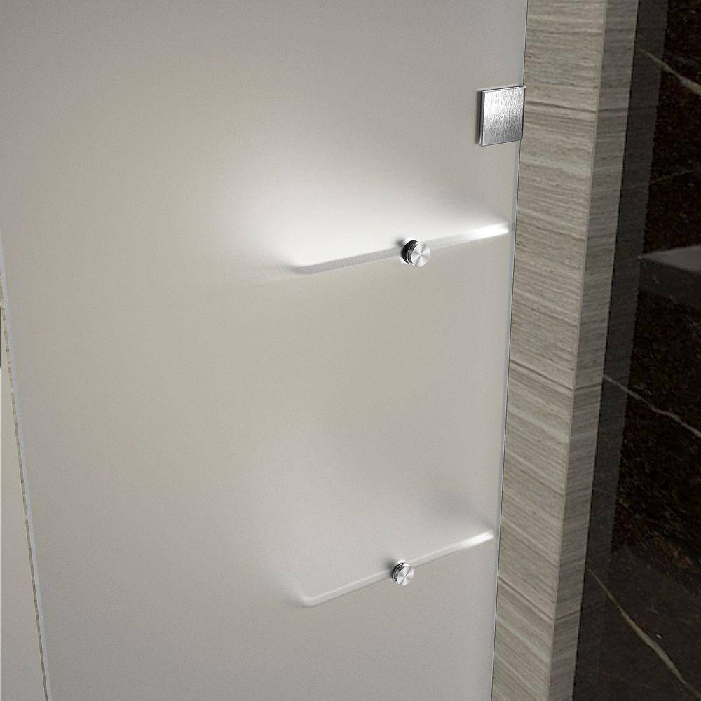 Avalux GS 33" x 72" Frameless Frosted Glass Shower Enclosure with Stainless Steel Hardware
