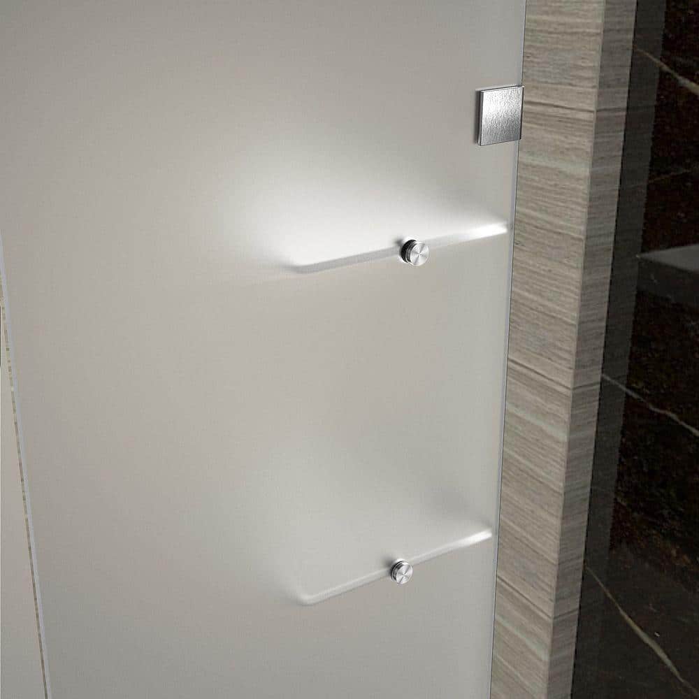 Avalux Frosted Glass Stainless Steel Frameless Shower Enclosure