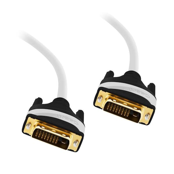 GearIt 15 ft. DVI to DVI Dual Link Cable - DVI-D Male to Male - White