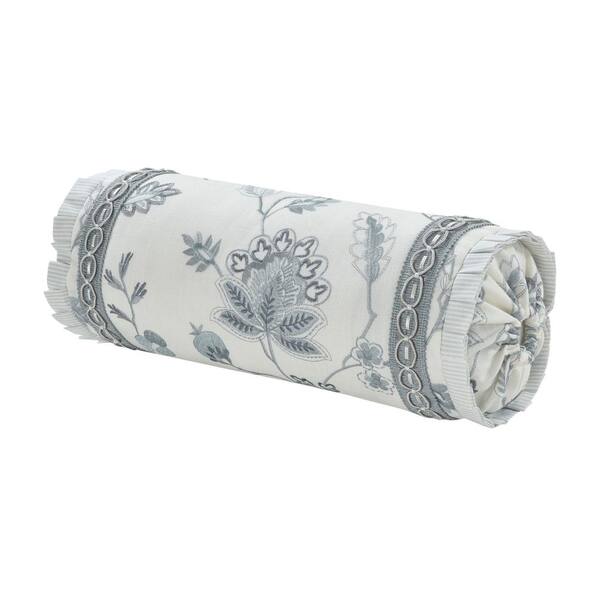 Unbranded Blue Ivy Blue Polyester Neckroll Pillow 7 in. X 17 in.