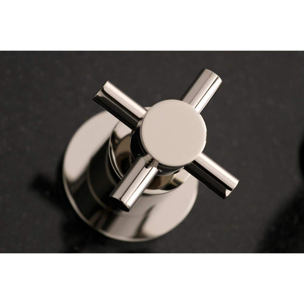 Concord Brushed Brass Dual-Handle Modern Wall Mount Faucet