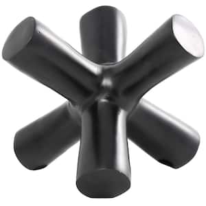 9 in. x 8 in. Black Aluminum Abstract Jack Sculpture