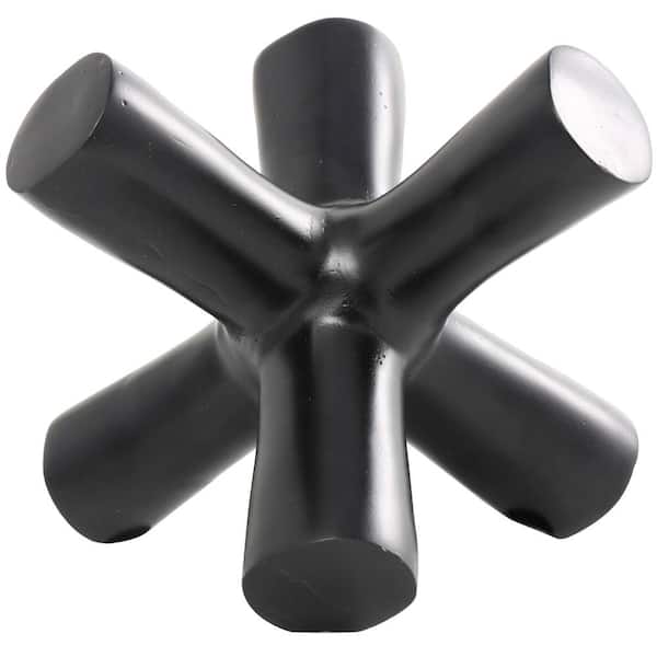 Litton Lane 9 in. x 8 in. Black Aluminum Abstract Jack Sculpture