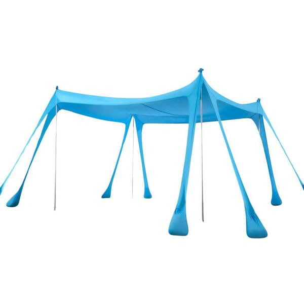 10 ft. x 10 ft. Blue Beach Tent Sun Shelter with UPF50+ Protection