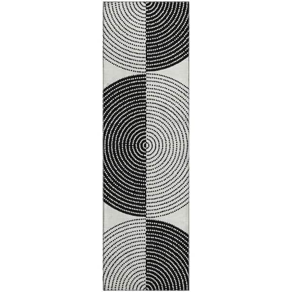 Mayfield Premium Machine Washable Abstract AMF2275 Ivory 2 ft. x 7 ft. Runner Rug