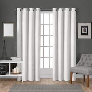 Velvet Winter White Solid Light Filtering Grommet Top Curtain, 54 in. W x 108 in. L (Set of 2)