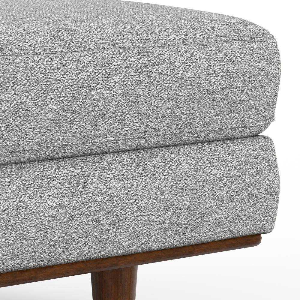 Morrison 49" Mist Grey Woven-Blend Fabric Ottoman