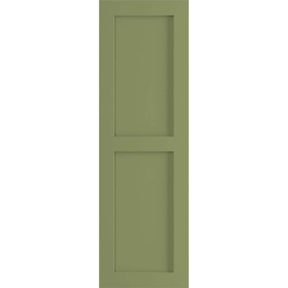 12 in. x 72 in. PVC True Fit Two Equal Flat Panel Shutters Pair in Moss Green price history on PriceWatchPro