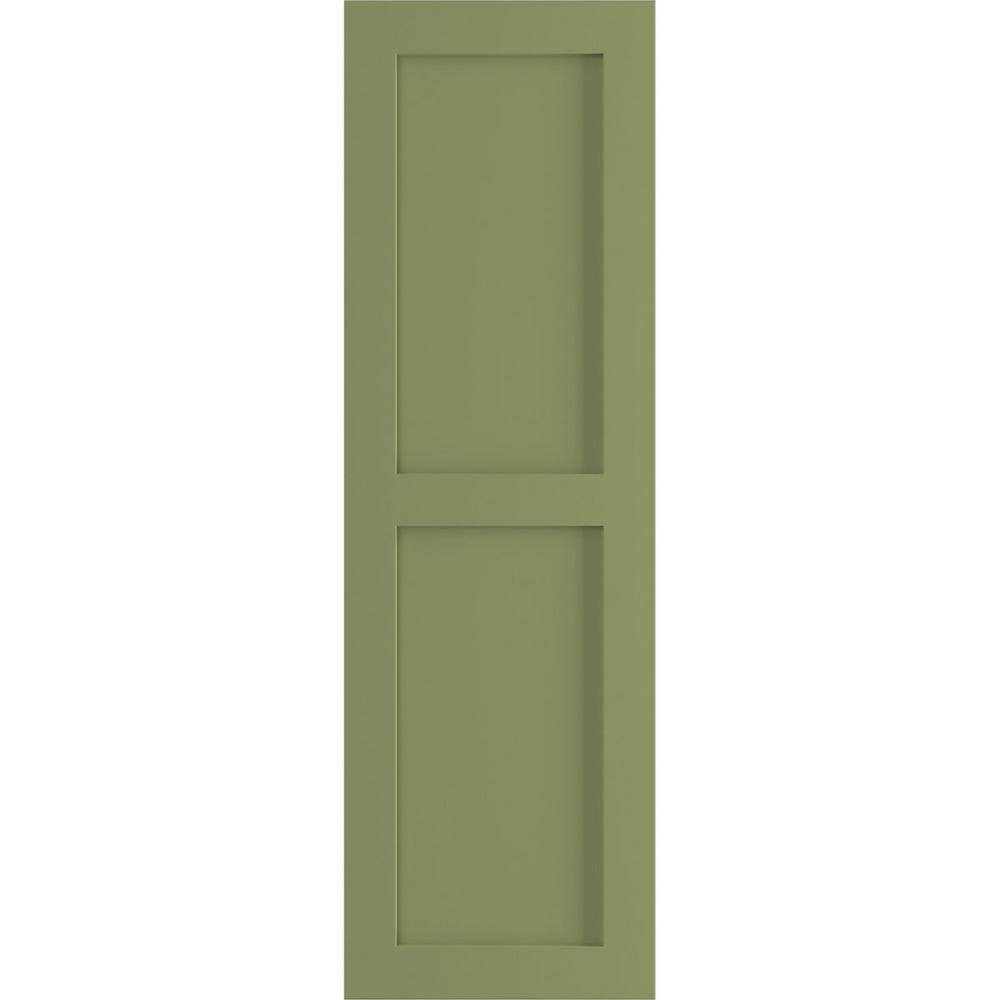 18 in. x 61 in. PVC True Fit Two Equal Flat Panel Shutters Pair in Moss Green price history on PriceWatchPro