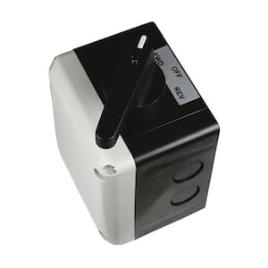 Motor Reversing Drum Switch with Maintained Action for 1.5 HP to 2 HP Motors Enclosure and Black Handle