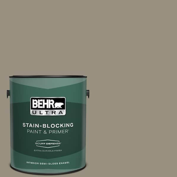 BEHR ULTRA 1 gal. #N320-5 Gray Squirrel Extra Durable Semi-Gloss Enamel Interior Paint & Primer