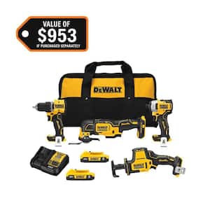 ATOMIC 20-Volt Lithium-Ion Cordless Brushless Combo Kit (4-Tool) with (2) 2.0Ah Batteries, Charger and Bag