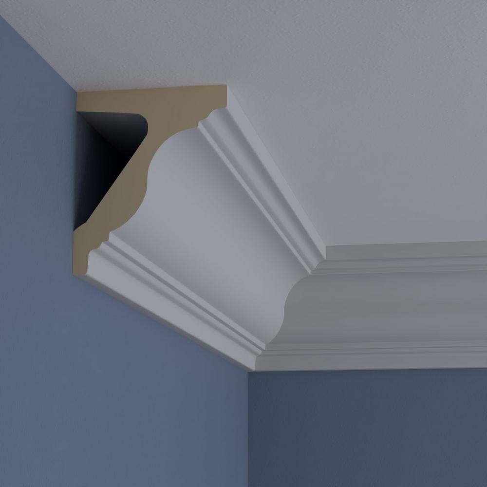 Primed Polyurethane Architectural Crown Moulding 7-ft 10-1/2-in
