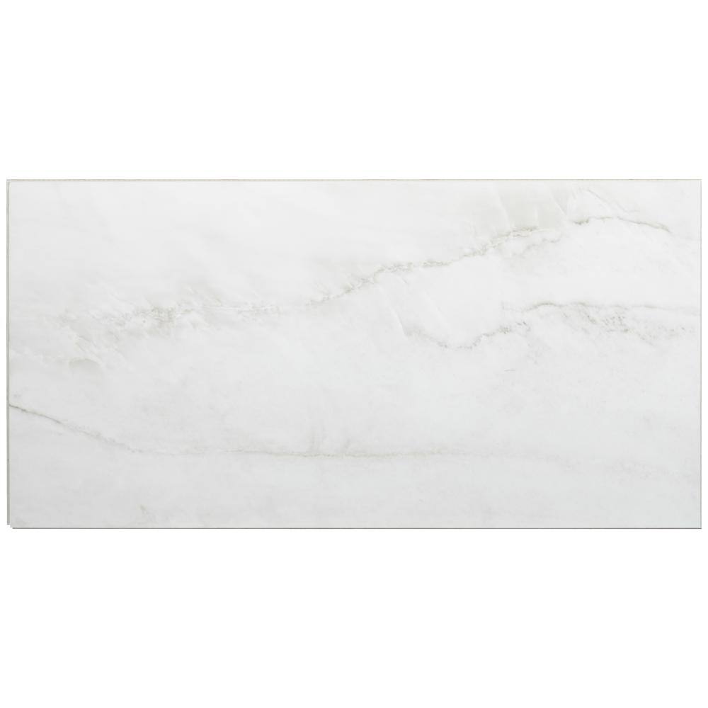 MSI Calacatta Consilio 12 in. W x 24 in. L Rigid Core Click Lock Luxury Vinyl Tile Flooring (19.37 sq. ft./Case), Light