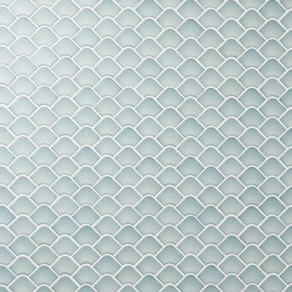 Waterhouse Blue 12.55 in. x 13.18 in. Matte Glass Wall Fishscale Mosaic Tile (1.14 sq. ft./Each) price history on PriceWatchPro