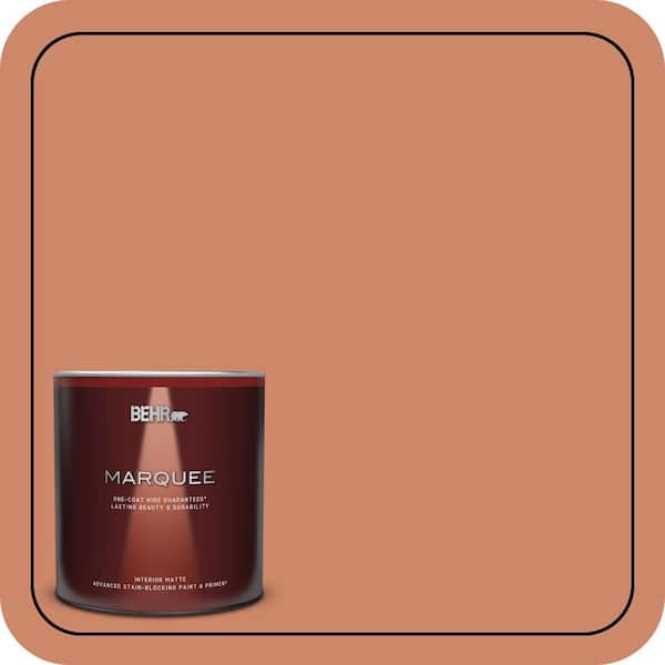 BEHR MARQUEE 1 qt. #230D-5 Aztec Brick Matte Interior Paint & Primer