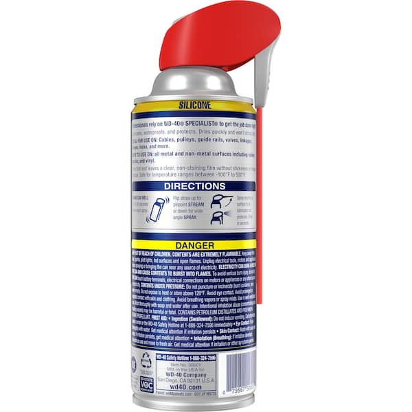 WD-40 Specialist Dry Lube with Smart Straw Sprays 2 Ways, 10 OZ [6-Pack] &  WD-40 Specialist Silicone Lubricant with Smart Straw Sprays 2 Ways, 11 OZ