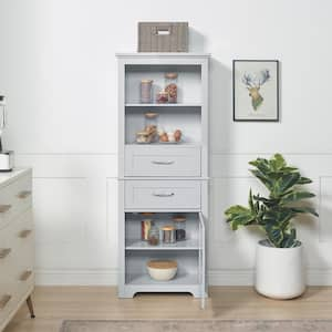 23.63 in. Gray Freestanding Buffet Cupboard Sideboard Kitchen Pantry Storage Display Cabinet for Dining Living Room