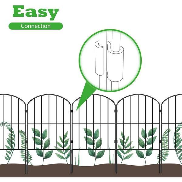 Unbranded - Decorative Garden Fence 10-Panels 10 ft. L x 24 in. H Rustproof Metal Wire Border Animal Barrier Arched