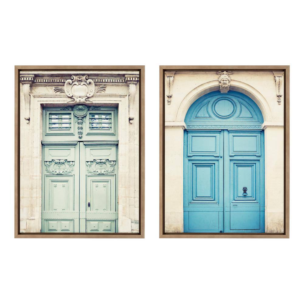 18" x 24" Gold Framed Classic Parisian Door Canvas Art Set