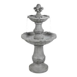 Gray Polyresin Outdoor Tiered Fountain