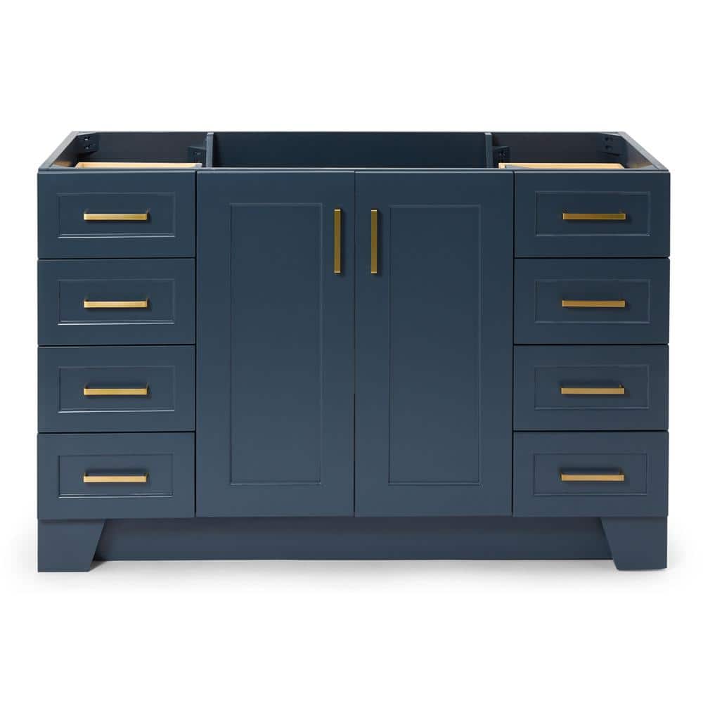Taylor 54" Midnight Blue Freestanding Vanity with Brass Hardware