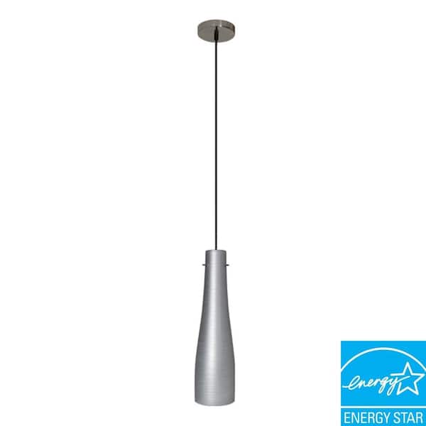 Efficient Lighting Contemporary Series 1-Light Ceiling Mount Pendant Fixture with Silver Glass Shade GU24Energy Star Qualified-DISCONTINUED