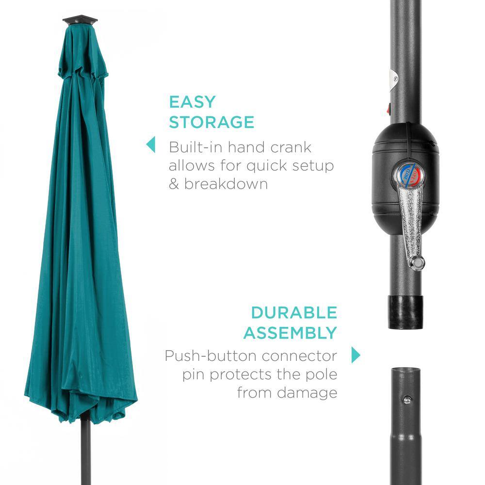 Cerulean 10ft Solar LED Lighted Patio Umbrella with Tilt Adjustment