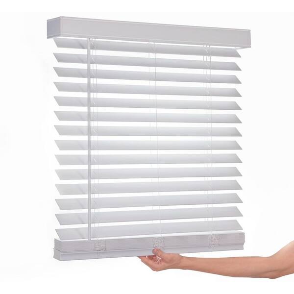 DEZ FURNISHINGS Cordless 2" Faux Wood Blinds - 31"W X 84"H, White, Inside/Outside Mount - View #7