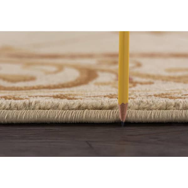 Sensation Ivory 2 ft. x 3 ft. Scatter Border Polypropylene Area Rug