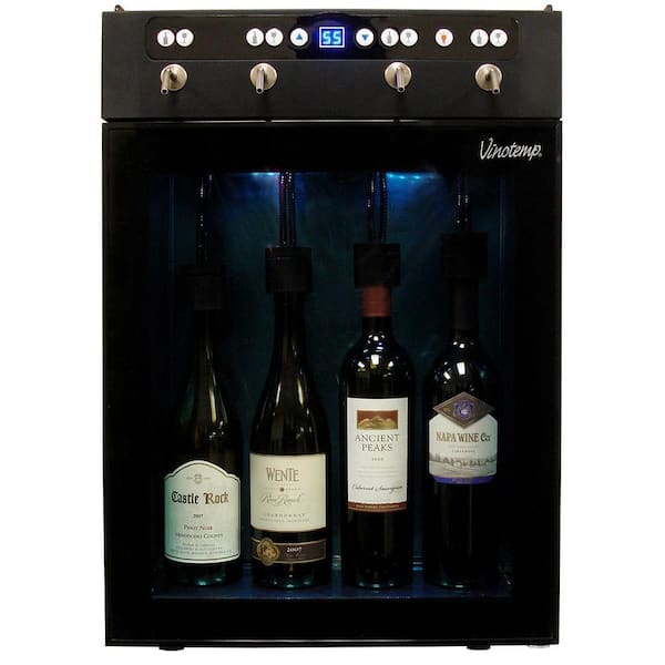 VINOTEMP 4-Bottle Wine Dispenser and Preserver VT-WINEDISP4 - The Home Depot