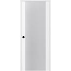 Belldinni Paola 36 in. x 80 in. Left-Handed 1-Lite Frosted Glass Solid ...