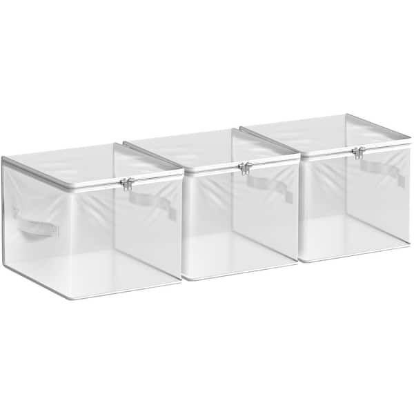 Sorbus Foldable Clear Storage Bags with Zipper & Handles, for Clothes & Blankets, 40L, 3 Pack
