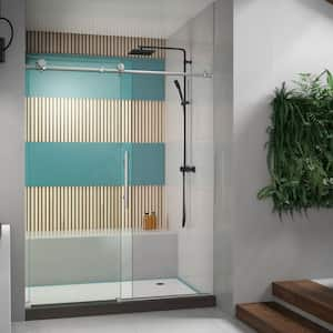 Enigma-X 56 to 60 in. x 76 in. Sliding Frameless Shower Door in Brushed Stainless Steel