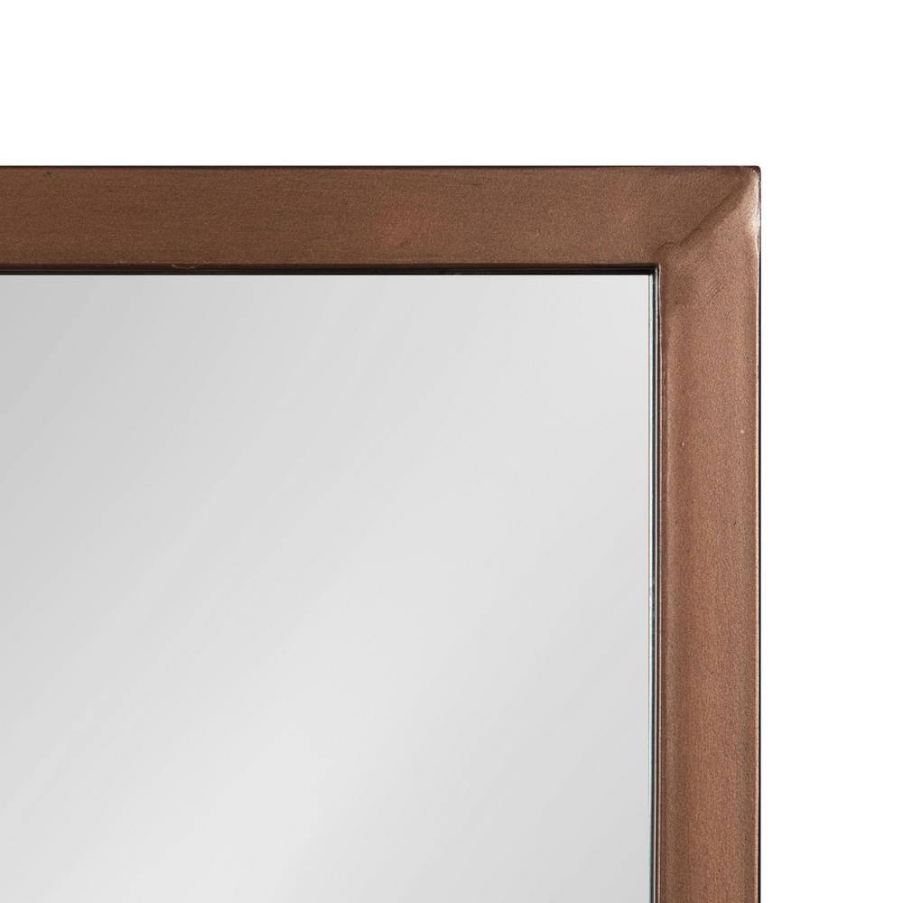 Jackson Bronze Rectangular Metal Frame Mirror with Shelf