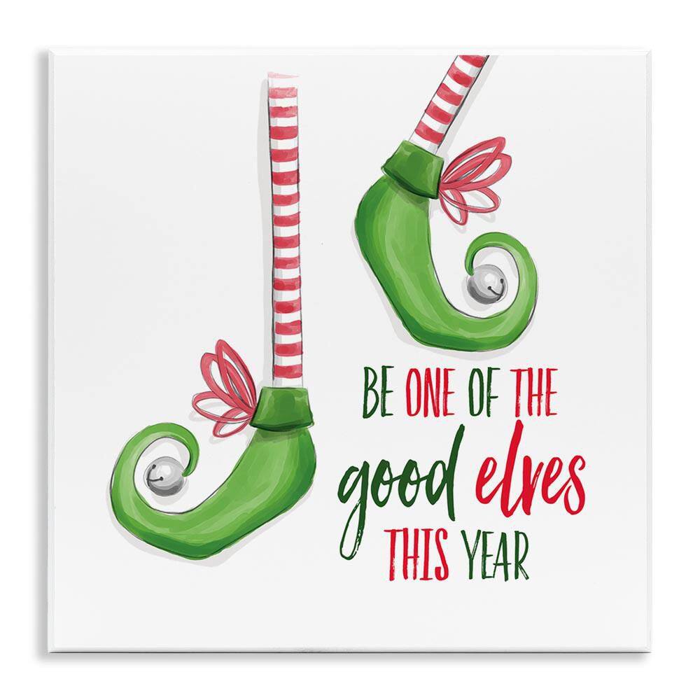 Festive Be A Good Elf by Dogwood Portfolio Unframed Typography Graphic Art Print 12 in. x 12 in. price history on PriceWatchPro