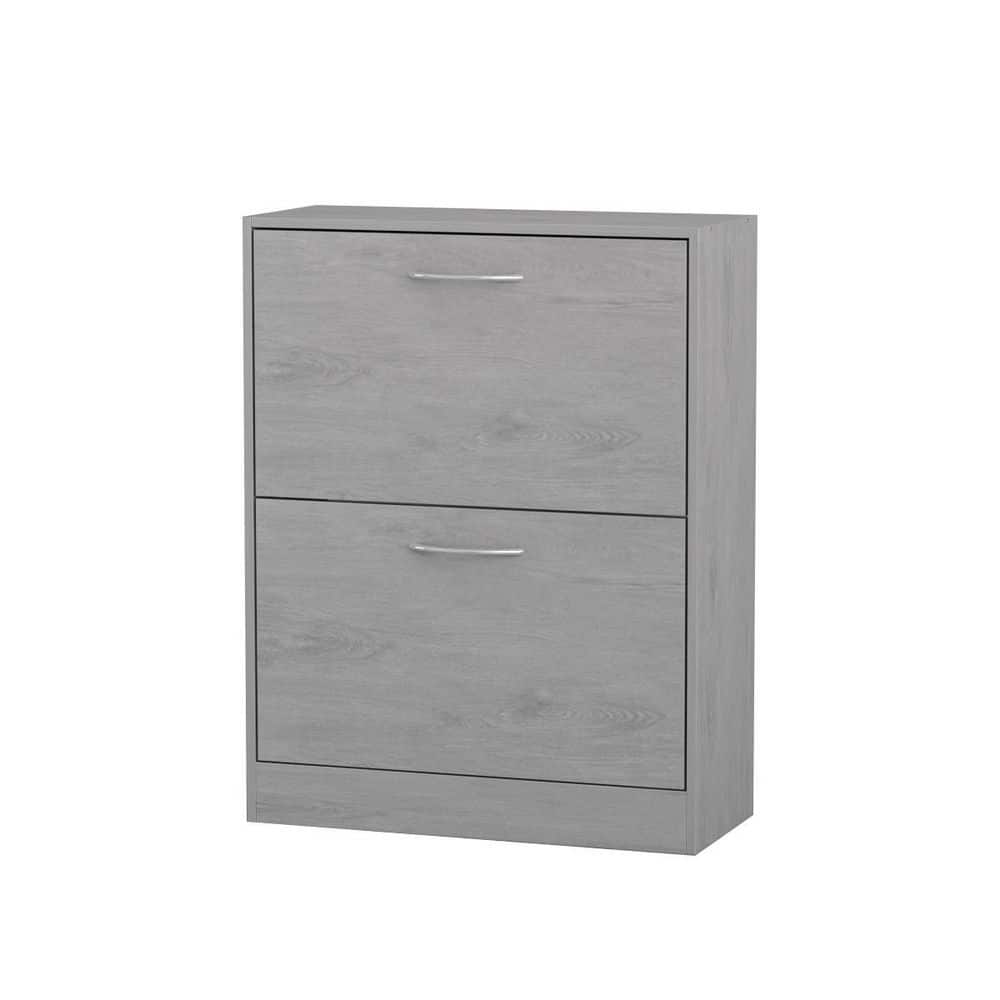 Fife Grey 2 Door 1 Drawer Shoe Cabinet, Grey